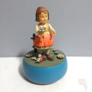 ANRI drehbare Spieluhr Mädchen mit Blumen spielt "Love Story" - Bild 1 von 9