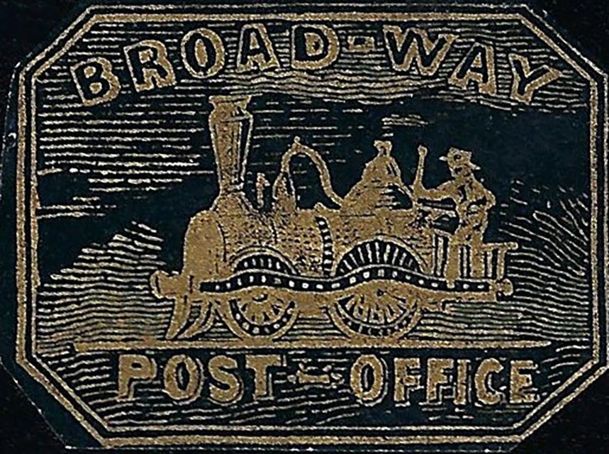 US Scott #26L1 MN VF 1 Cent 1849 Local Stamp Broadway Post Office CV 1000.00 - Image 1 of 1