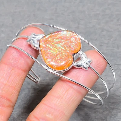 Australischer Triplett Opal Herzform Edelstein Schmuck Verstellbarer Armreif ... - Bild 1 von 4