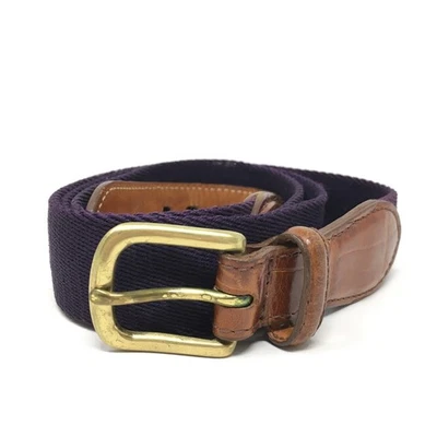 Cinturón de golf Brighton para hombre talla 40 marrón cuero de cocodrilo tela índigo hecho en EE. UU. DE COLECCIÓN Foto 1 de 4