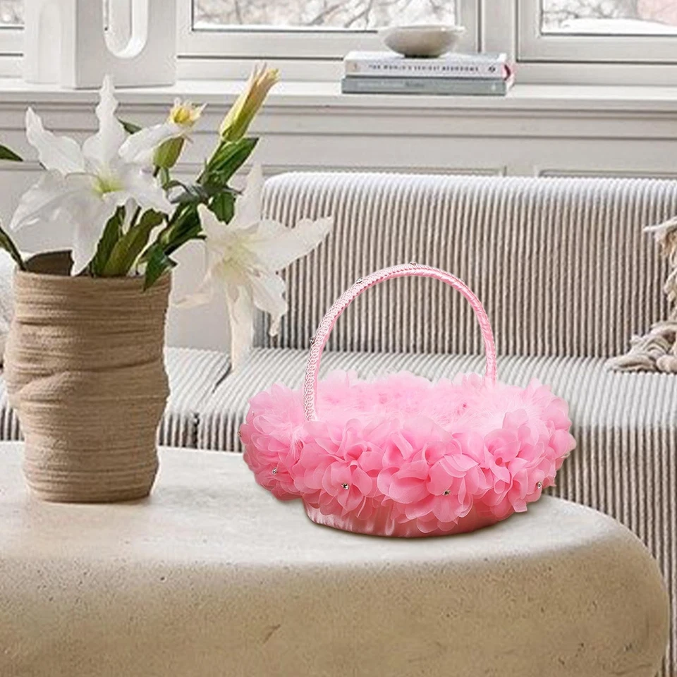 Cesta de flores de boda para niñas con flores para ceremonia ocasiones especiales café Foto 1 de 1