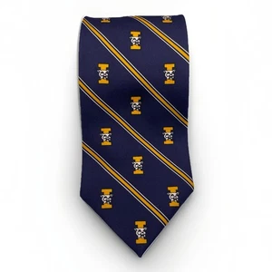 Vintage WM CHELSEA TIE Navy Blue Embroidered St Ignatius Wildcat 4” X 57 - Picture 1 of 8