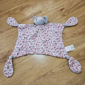 Jojo Maman Bebe Grey Mouse Floral Flowers Soother Blanket Blankie Comforter Mice - Picture 1 of 13