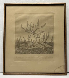 1920 Signed Sascha Kronburg 8½" x 8½" Etching "The Poor and the Rich Child" - Picture 1 of 3