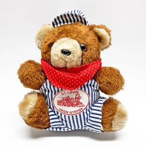 Vintage St. Louis Union Station Train Conductor Teddy Bear Plush Toy - Picture 1 of 4