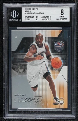 2002-03 NBA Hoops Stars Michael Jordan #23 BGS 8 HOF - Image 1 of 2