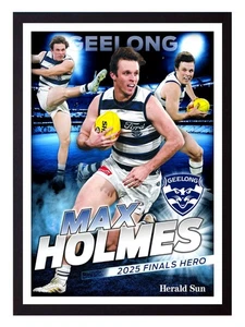 Framed 2025 Geelong Cats AFL Finals Football Poster - Max Holmes - 84 x 59.5cm - Picture 1 of 3