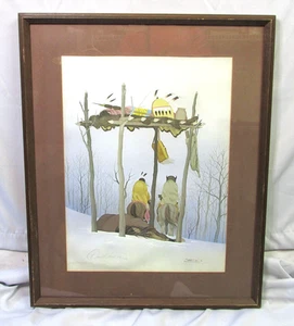 Vtg Donald Vann Native American Print Into Another Life Framed Signed Number Art - Picture 1 of 13