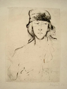 Künstlergraphik Die Blickende Albert Marquet (1875 - 1947) Radierung 1922 - Picture 1 of 3