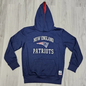 New England Patriots NFL Hoodie Sweatshirt Youth Boys size 10/12 Blue Football - Picture 1 of 9