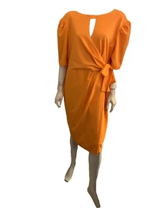New York & Company Damen All Seasons Etuikleid citrus orange Puffärmel XXL - Bild 1 von 14