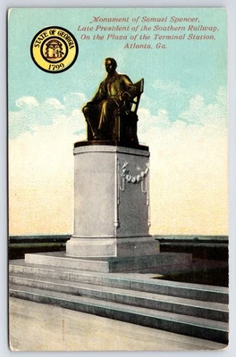 Postcard GA Atlanta Samuel Spencer Monument Divided Back Vintage PC N1002 - Image 1 of 2
