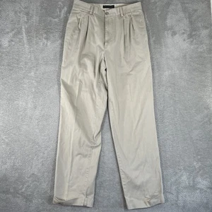 Pantalones chinos Banana Republic Smithfield para hombre 33x34 plisados vestido informal clásico - Imagen 1 de 12