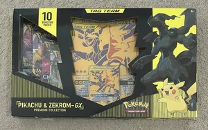 JCC Pokémon Pikachu y Zekrom GX Tag Team Colección Premium 10 Booster Box NUEVO - Imagen 1 de 5