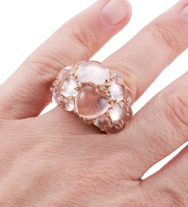 Mimi Milano Julia Rosenquarz Saphir Gold Herz Ring - Bild 1 von 5