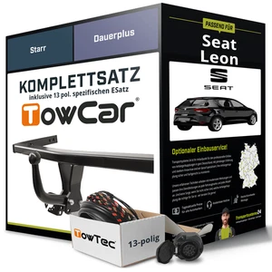 Für SEAT Leon II Typ 1P1 Anhängerkupplung starr +eSatz 13pol 05.2005-02.2009 Kit - Bild 1 von 5