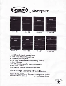 Supersafe Stamp Stock Sheets, Black, 7 Row - Picture 1 of 2