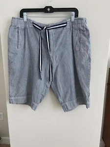 Sag Harbor black & white striped Bermuda shorts women's size 18 - Picture 1 of 8
