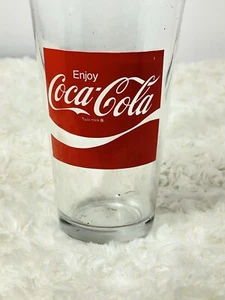 Vintage Enjoy Coca Cola Coke 12 Unzen Glas Becher - Bild 1 von 1