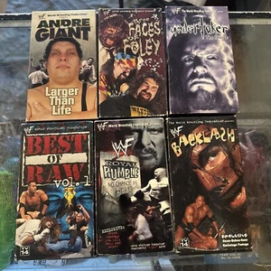 WWF 6 VHS Lot BEST OF RAW Rock Know Your Role Bloodbath WWE Wrestling Andre - Picture 1 of 2
