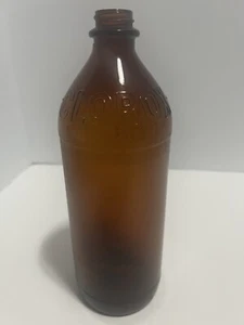 Vintage Clorox Bleach Embossed Amber Brown Glass 10” x 3.25” Quart Jug - No Lid - Picture 1 of 12