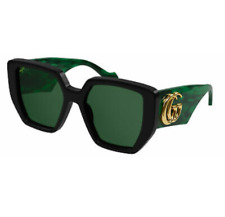 New GUCCI GG0956S Black Grod Green Women Square Sunglasses  54 MM 100%Authentic