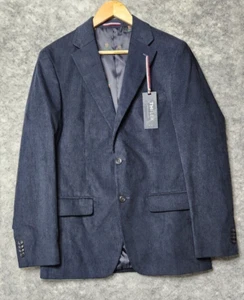 Abrigo deportivo Tommy Hilfiger para hombre TH Flex Conrad ajuste moderno pana azul 38R - Imagen 1 de 10