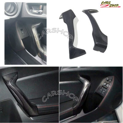 For Toyota GT86 SCION Subaru BRZ Carbon Fiber Interior Door Handle Cover Trim - Image 1 of 4
