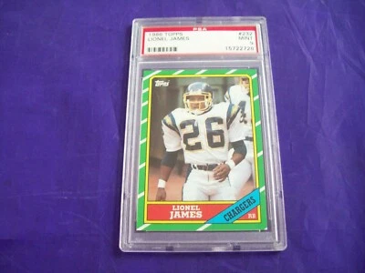 1986 TOPPS FOOTBALL #232 LIONEL JAMES PSA 9 - Image 1 of 2