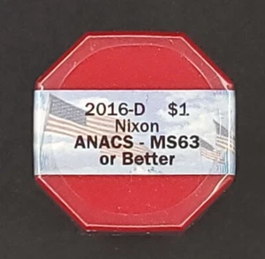 2016-D Nixon $1 ANACS - MS63 or Better Sealed Roll - Picture 1 of 3