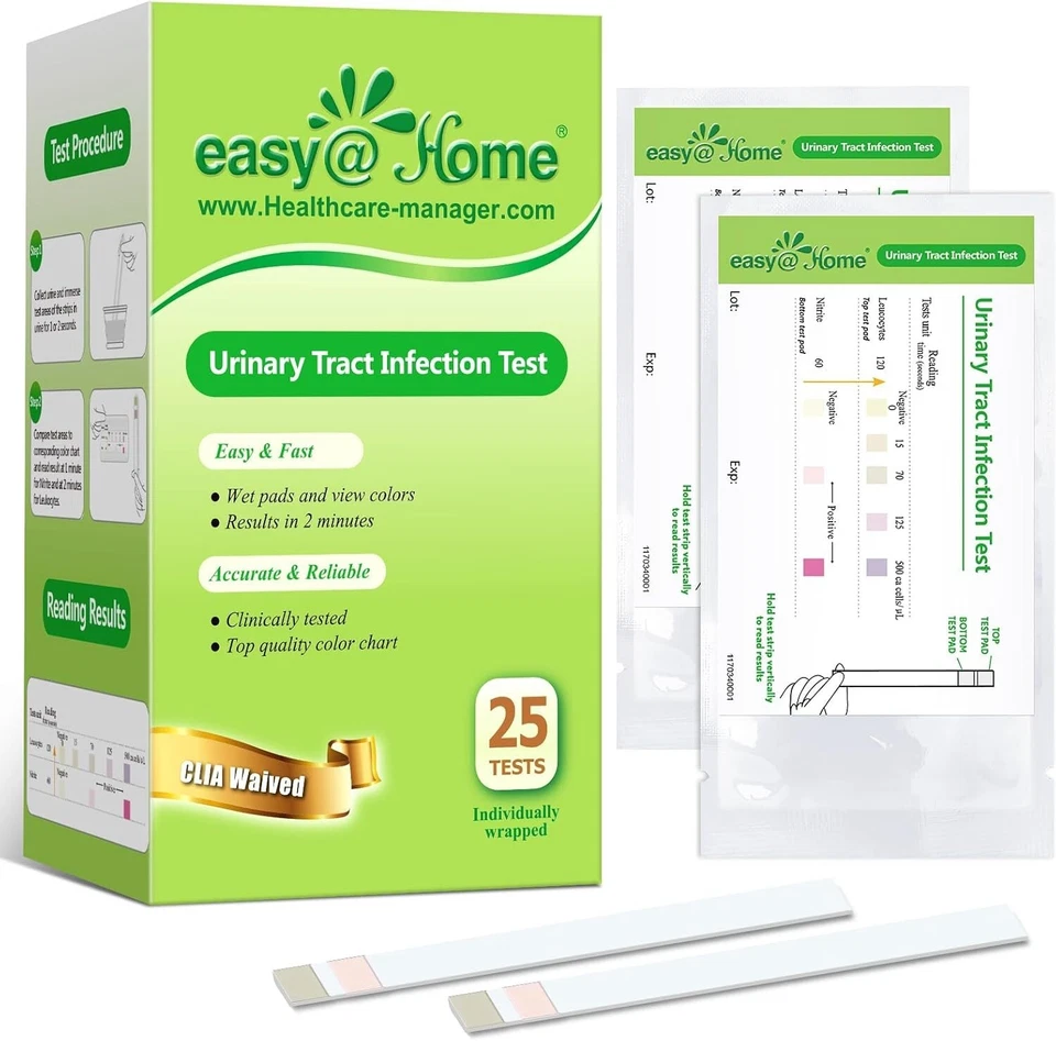 Easy@Home UTI Test Strips Urinary Tract Infection 20 Pouches/Box (UTI-20P)