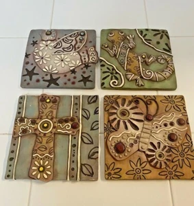 Set 4 Ganz Garden Wall Plaques Decor Lizard/Gecko Dove/Bird Butterfly Cross  - Picture 1 of 9