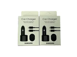❗Original Brand New Samsung 45W 2 Port Super Fast Charging Dual Car Charger with - Picture 1 of 8