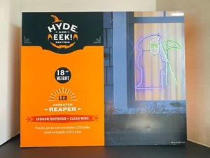 Hyde & Eek! Led Neon Animated Grim Reaper Halloween Light Wall Window Sign 18" - Picture 1 of 6