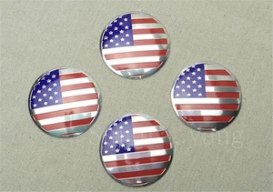 4Pcs American Flag Logo Aluminum Alloy Car Wheel Center Hub Caps Sticker Emblems - Picture 1 of 5