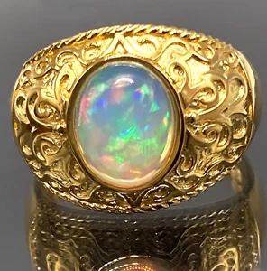 TOPMK-SCHMUCK RING GR.17(CA. 53) 925/- SILBER GELBVERGOLDET MIT ÄTHIOP. OPAL - Bild 1 von 4