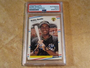 BOBBY BONILLA SIGNED AUTOGRAPHED 1988 FLEER CARD #323 PITTSBURGH PIRATES PSA - Picture 1 of 2