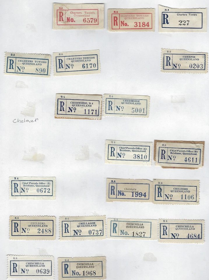 Etiquetas de registro de Australia Queensland Charters torres, niños, chinchilla + Foto 1 de 1