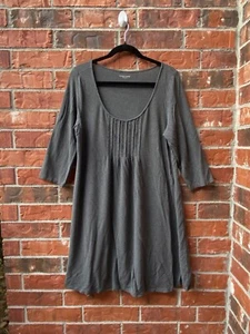 Vestido minimalista informal manga 3/4 gris grande Eileen Fisher para mujer - Imagen 1 de 8