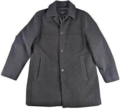 Banana Republic Men M Cashmere Wool Gray Overcoat Topcoat Trench Coat Jacket - Image 1 of 4