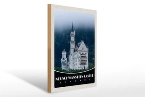 Holzschild Reise 30x40 cm Neuschwanstein Schloss Marienbrücke - Picture 1 of 5