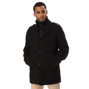 NWT Men's Apt. 9 Wool Bibbed Carcoat Medium Black MSRP $100 - Picture 1 of 1