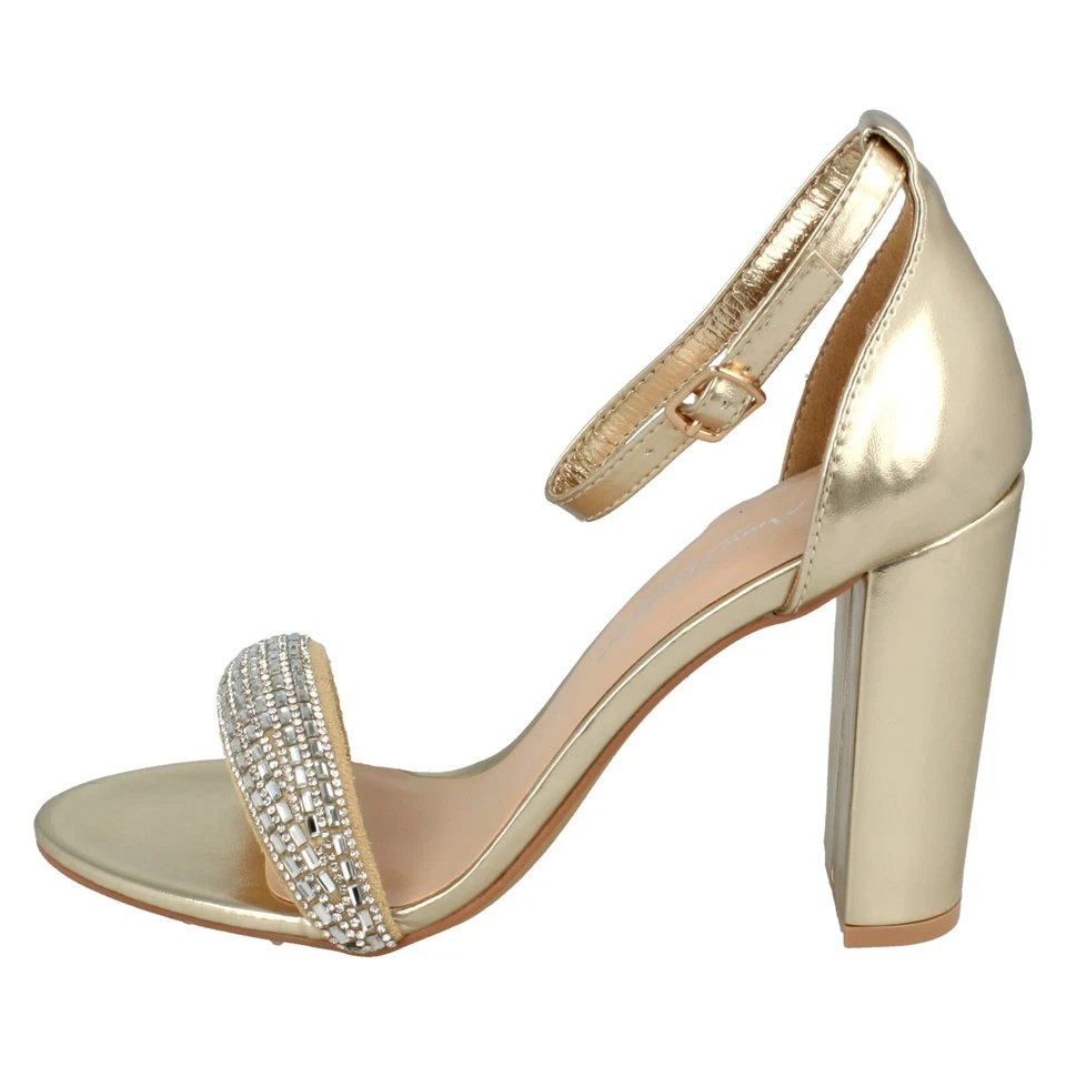 Mujer Anne Michelle Bloque Hebilla Tira Deslumbrante Zapatos: F1R2046 - Imagen 1 de 1