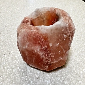 Himalaya Salz Natur Kristall Berg Teelicht Kerzenhalter 4" Höhe - Bild 1 von 4