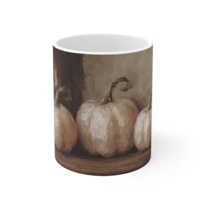 Halloween Pumpkin Mug with Fire Vintage art on coffee mug - Picture 1 of 4