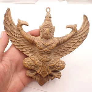 Very LARGE Thai AMULET Garuda pendant Thailand Buddhist bead Asian vintage DECOR - Picture 1 of 8
