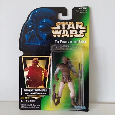 Star Wars Power Of The Force WEEQUAY SKIFF GUARD Figure 1996 On Card Kenner - image 1 of 4
