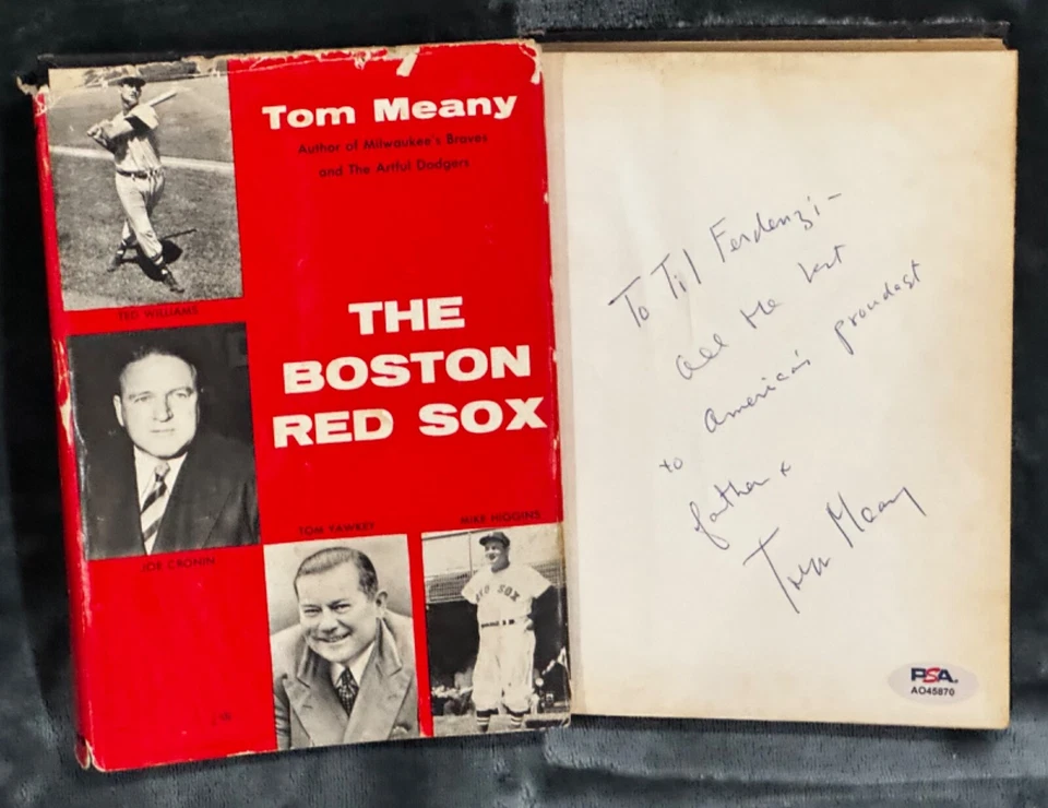Tom Meany "The Boston Red Sox HOF" Signed Autographed Book HC/DJ PSA Rare Auto - Image 1 of 4