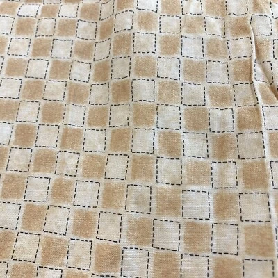Moda Lori Gardner Quilt Fabric 3 3/4 Yards 1997 Yellow Ivory Neutral Checks Vtg - Image 1 of 4