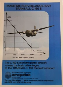 Transall C 160 Transport Aircraft Plane Magazine Ad Picture 1980 Wall Art - Imagen 1 de 1